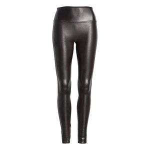 NWOT SPANX Faux Leather Leggings in Very Black